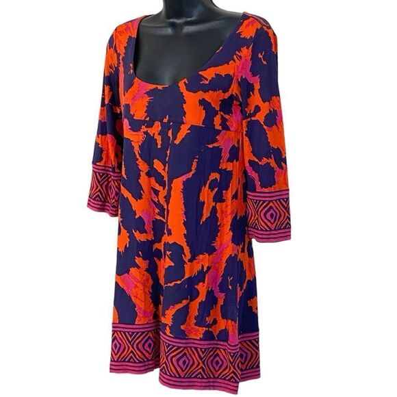 DVF Diane Von Furstenberg Vintage Laetitia 100% Silk Shift Mini Dress Sz 2 - Picture 5 of 14